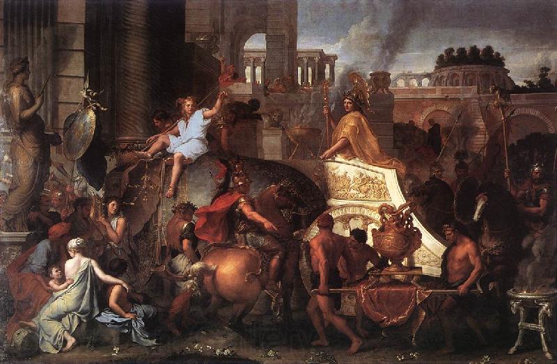 LE BRUN, Charles Entry of Alexander into Babylon h Spain oil painting art